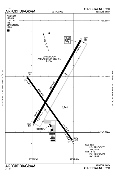 Clinton Muni Clinton, IA (KCWI): AIRPORT DIAGRAM (APD)