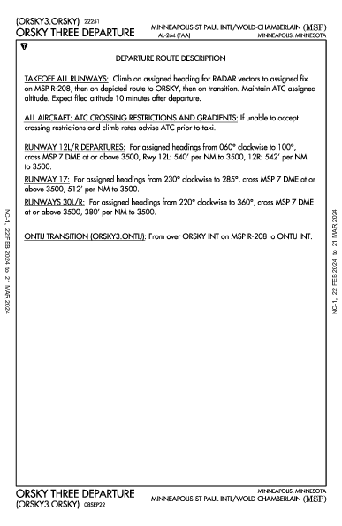明尼阿波利斯－聖保羅國際機場 Minneapolis, MN (KMSP): ORSKY THREE (DP)